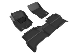 Nissan Frontier Floor Mats - Front and Rear - 3D MAXpider - Kagu Series, Carbon Fiber Embossed Pattern - Black - `05-`19